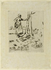 En pige, der passer gæs af Jean Francois Millet