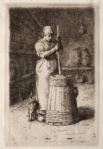 En kvinde, der kværner. af Jean Francois Millet