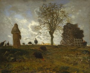 Efterårslandskab med en flok kalkuner, 1872-73. af Jean Francois Millet