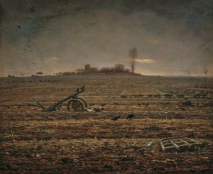 Chailly-sletten med harve og plov af Jean Francois Millet
