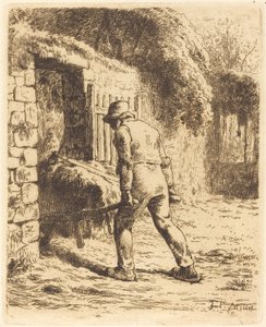 Mand med trillebør (bonden vender tilbage fra gødningen) af Jean-Francois Millet