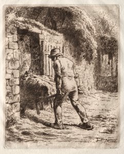 Bonde med en Trillebør af Jean-Francois Millet