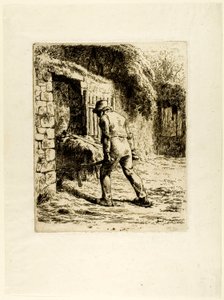 Bonde med en Trillebør af Jean Francois Millet