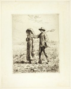 Bønder går på arbejde af Jean Francois Millet
