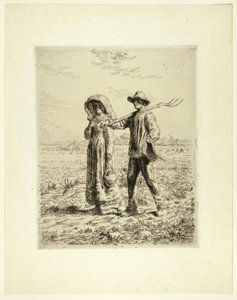 Bønder går på arbejde af Jean Francois Millet