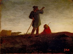Tilkaldelse af flokken, 1866-1872 af Jean Francois Millet
