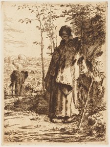 Hyrdinde strikning af Jean Francois Millet