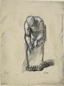 Undersøgelse til hørtræk af Jean-Francois Millet