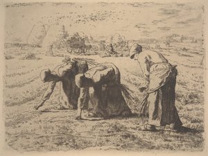 The Gleaners, ca. 1855 (radering) af Jean Francois Millet