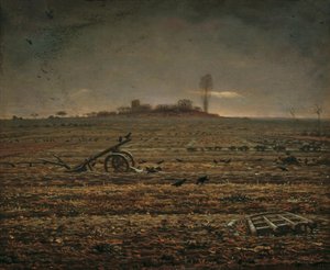 Chailly-sletten med harve og plov, 1862. af Jean Francois Millet