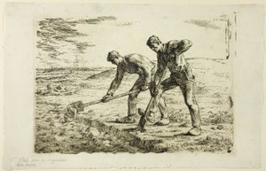To Mænd, der graver af Jean-Francois Millet