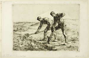 To Mænd, der graver af Jean-Francois Millet