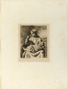 Kvinde fodrer sit barn af Jean-Francois Millet