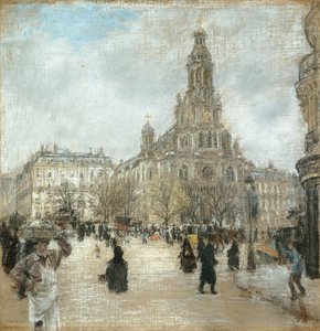 Place de la Trinité, Paris, ca. 1886 (olie på lærred)