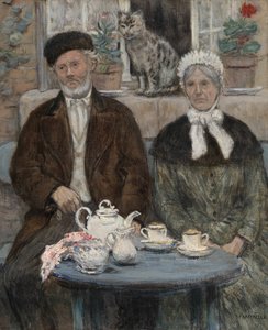Eftermiddagste, ca. 1880. af Jean Francois Raffaelli