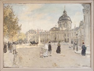 Institut de France i Paris omkring 1898, Maleri af Jean Francois Raffaelli (1850-1924). Fotografi, KIM Youngtae, Paris, Musee Carnavalet. af Jean Francois Raffaelli
