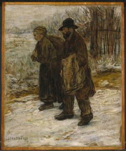 Parisian Rag Pickers, ca. 1885 (olie og farveblyant på papir monteret på panel) af Jean Francois Raffaelli