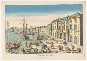 Udsigt over rådhuset og havnen i Marseille Le port de Marseille (titel på objekt)
