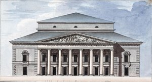 Facaden af Saint Petersburg Imperial Bolshoi Kamenny Theatre, 1802