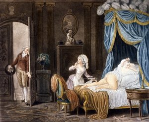 A. Schall. Den uofficielle tjenestepige. 1700-tals gravering.