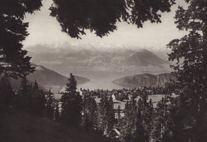 Rigi Kaltbad, udsigt over Vierwaldstättersee (s/h foto) af Jean Gaberell