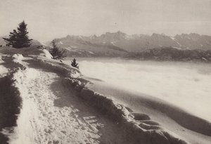 Rigi Kaltbad, solrig vinterdag (s/h foto) af Jean Gaberell
