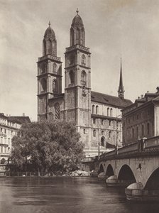 Schweiz: Zürich, katedralen (s/h foto)