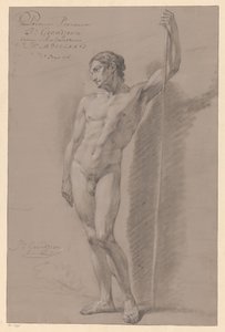 Stående nøgen mand, set forfra (1. præmie 1776) af Jean Grandjean