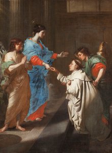 Den salige Hermann Josephs mystiske forlovelse med Jomfru Maria. af Jean Guillaume Carlier