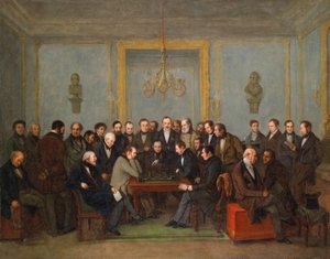 Episk skakkamp mellem Pierre Saint Amant og Howard Staunton i 1843) Peinture de Jean Henri Marlet (1771-1847) 1843 - Olie på lærred Dim 71x91,5 cm Privat samling af Jean Henri Marlet