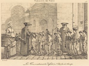 Brødrene fører børnene til St. Nicolas des Champs af Jean Henri Marlet