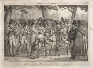 Scener fra Paris: Promenade i Tuilerierne. Hvad kigger de på? af Jean Henri Marlet