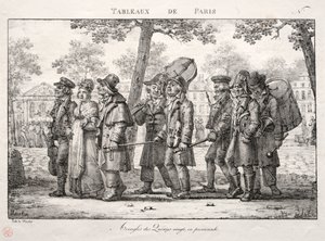 Scener fra Paris: Blinde mænd fra Quinze Vingts, Walking. af Jean Henri Marlet
