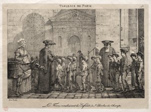 Scener fra Paris: Brødrene dirigerer børnene til St. Nicholas of the Fields
