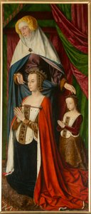 Anne de Beaujeu og hendes datter Suzanne, med Sainte Anne, detaljer. Triptykon af mesteren af Moulins