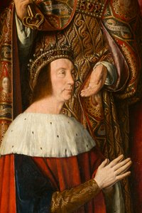 Hertug Peter II af Bourbon, detalje. Triptykon af mesteren af Moulins