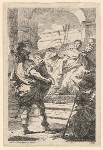 Mucius Scaevola af Jean Honoré Fragonard after Giovanni Battista Tiepolo