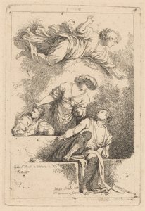 Disciplene ved graven af Jean Honoré Fragonard after Jacopo Tintoretto