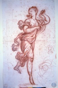 Danser klædt i den antikke Drawing a la sanguine af Jean Honore Fragonard af Jean Honore Fragonard