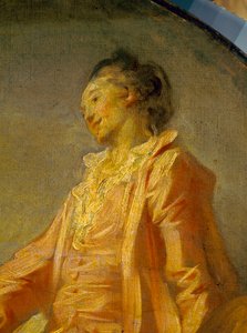 Detalje af "" Begyndelsen af modellen"" En ung genert model turde være. Maleri af Jean Honore Fragonard (1732-1806). Paris. Jacquemart Andre Museum af Jean Honore Fragonard