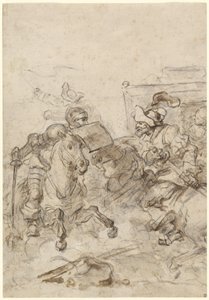 Don Quixote angriber biscayaneren af Jean Honore Fragonard