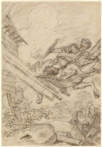 Don Quixote angriber vindmøllen af Jean Honore Fragonard