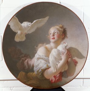 Pige, der holder en due af Jean Honore Fragonard