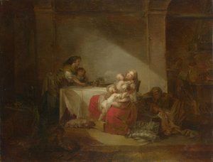 Interiør Scene. Den glade mor, anden halvdel af det 18. århundrede. af Jean Honore Fragonard