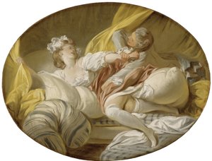 La resistance inutile (Useless Resistance), af Fragonard, Jean Honore (1732-1806). Olie på lærred. Mål: 45x60,5 cm. Nationalmuseum Stockholm af Jean Honore Fragonard