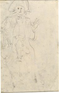 Mand på en hest [verso] af Jean Honore Fragonard