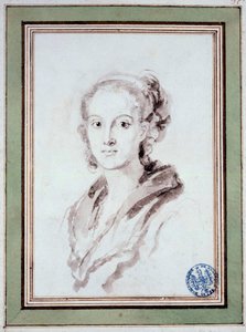 Portræt af Marguerite Gerard (1767-1837) fransk maler, svigerinde til Fragonard Tegning i vask af Jean Honore Fragonard (1732-1806) 1800 omkring Besancon, Musee des Beaux Arts af Jean Honore Fragonard
