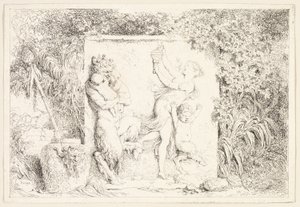 Satyrer danser fra Bacchanales, eller satyrernes lege af Jean Honore Fragonard