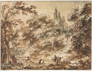 Scene i en park af Jean Honore Fragonard