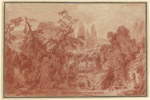 Terrasse og have til en italiensk villa af Jean Honore Fragonard